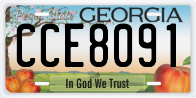 GA license plate CCE8091