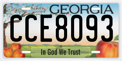 GA license plate CCE8093