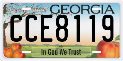 GA license plate CCE8119