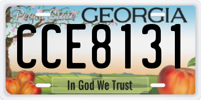 GA license plate CCE8131