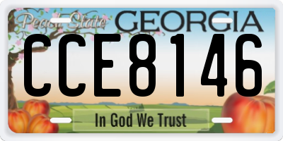 GA license plate CCE8146