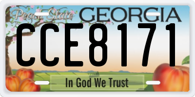 GA license plate CCE8171