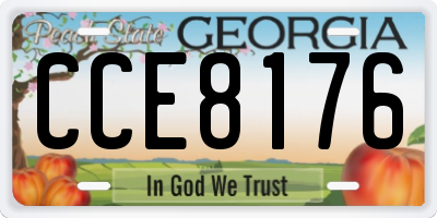 GA license plate CCE8176
