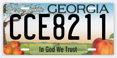 GA license plate CCE8211