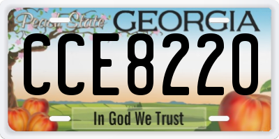 GA license plate CCE8220