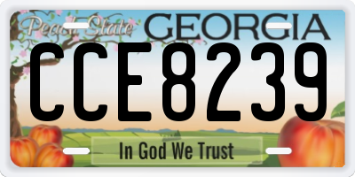 GA license plate CCE8239
