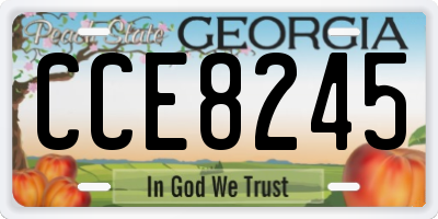 GA license plate CCE8245