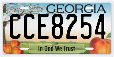 GA license plate CCE8254