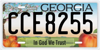 GA license plate CCE8255