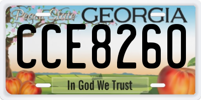 GA license plate CCE8260