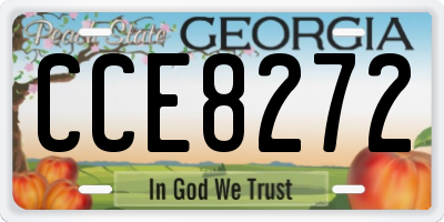 GA license plate CCE8272