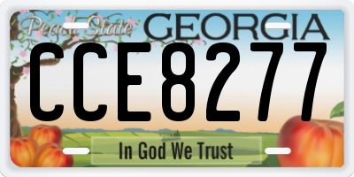 GA license plate CCE8277