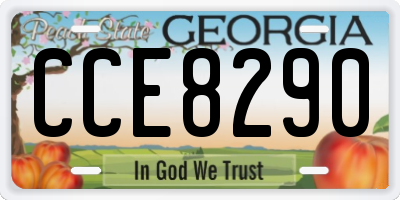 GA license plate CCE8290