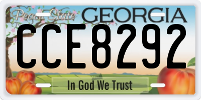 GA license plate CCE8292