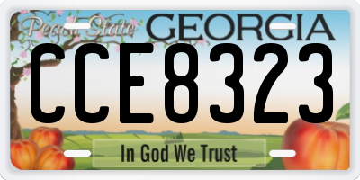 GA license plate CCE8323