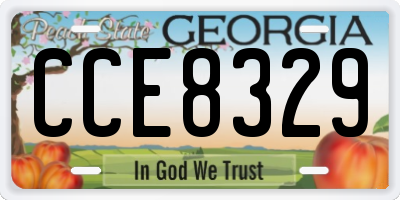 GA license plate CCE8329