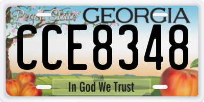 GA license plate CCE8348
