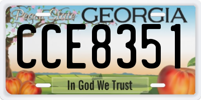 GA license plate CCE8351