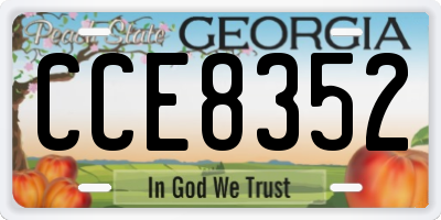 GA license plate CCE8352
