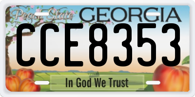 GA license plate CCE8353