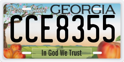 GA license plate CCE8355