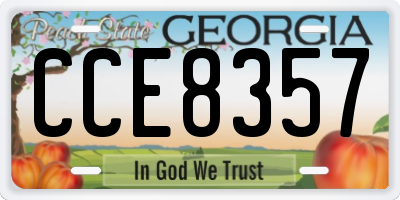 GA license plate CCE8357