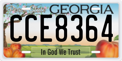 GA license plate CCE8364