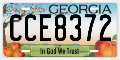 GA license plate CCE8372