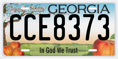 GA license plate CCE8373