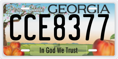 GA license plate CCE8377