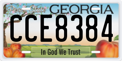 GA license plate CCE8384
