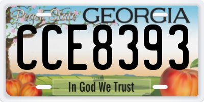 GA license plate CCE8393