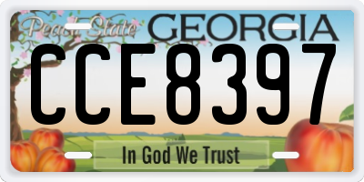 GA license plate CCE8397
