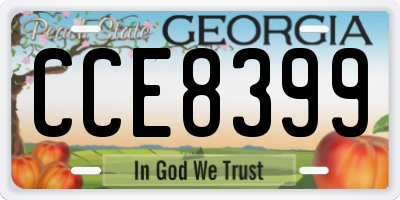 GA license plate CCE8399