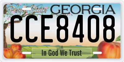 GA license plate CCE8408