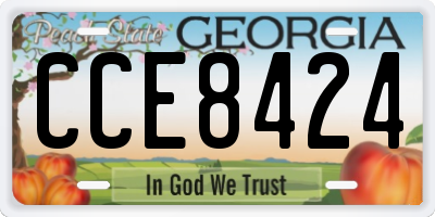 GA license plate CCE8424