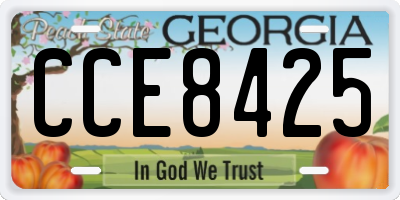GA license plate CCE8425
