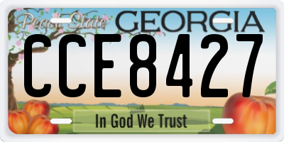 GA license plate CCE8427