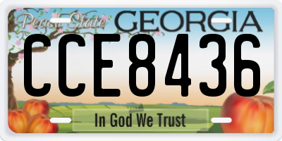 GA license plate CCE8436