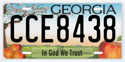 GA license plate CCE8438