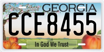 GA license plate CCE8455