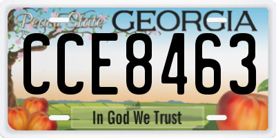 GA license plate CCE8463