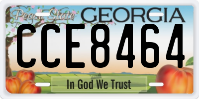 GA license plate CCE8464