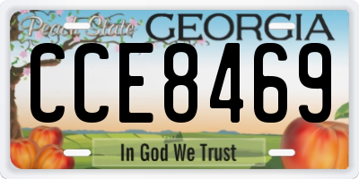 GA license plate CCE8469