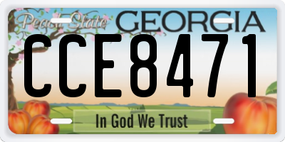 GA license plate CCE8471