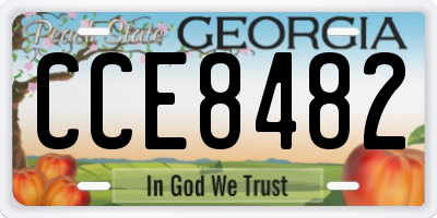GA license plate CCE8482