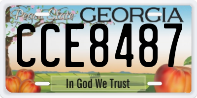 GA license plate CCE8487