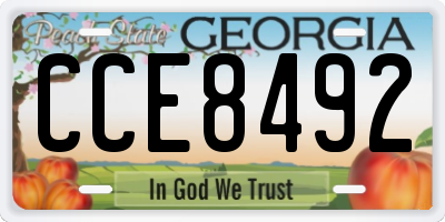 GA license plate CCE8492