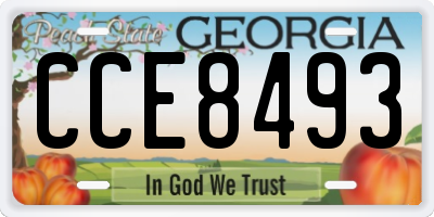 GA license plate CCE8493
