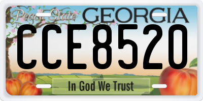 GA license plate CCE8520